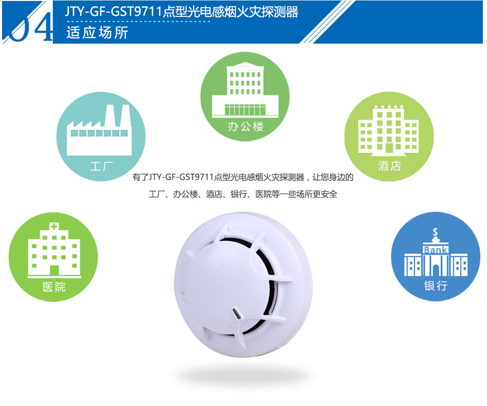 JTY-GF-GST9711點(diǎn)型光電感煙火災(zāi)探測(cè)器產(chǎn)品應(yīng)用場(chǎng)所